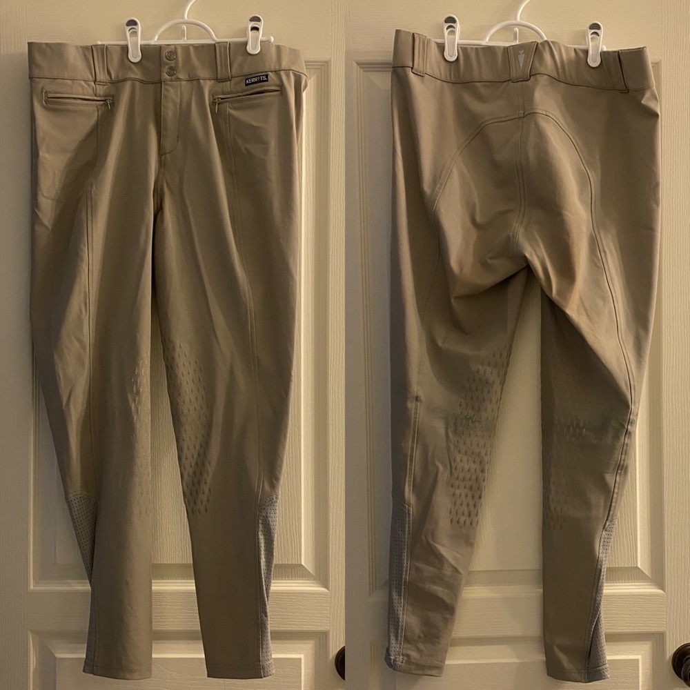 Kerrits - Affinity Ice Fil Knee Patch Breech - Sand - XL - Show Breeches